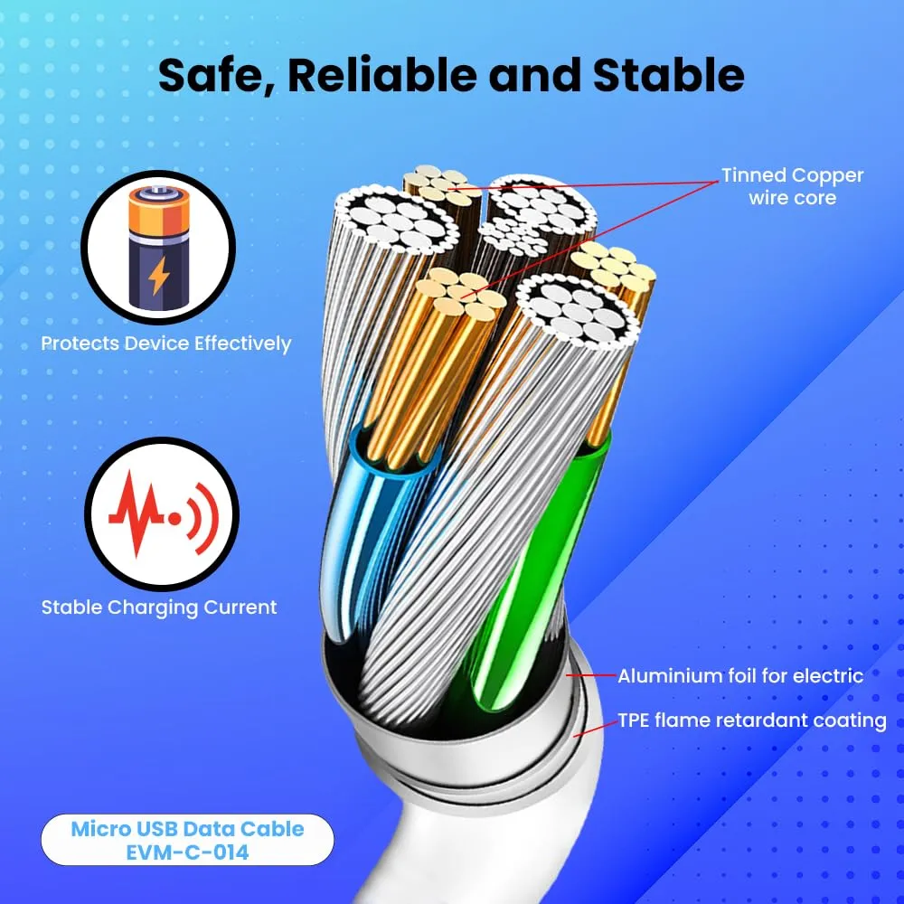 EVM Micro USB Charge & Sync Cable (C-014-W) view 4
